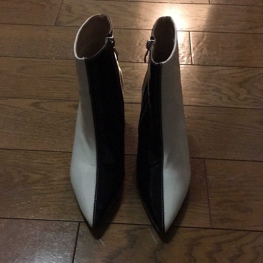 NASTY GAL black and white booties